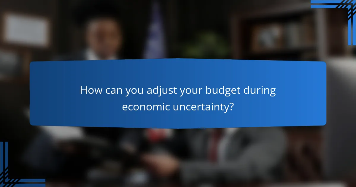 How can you adjust your budget during economic uncertainty?