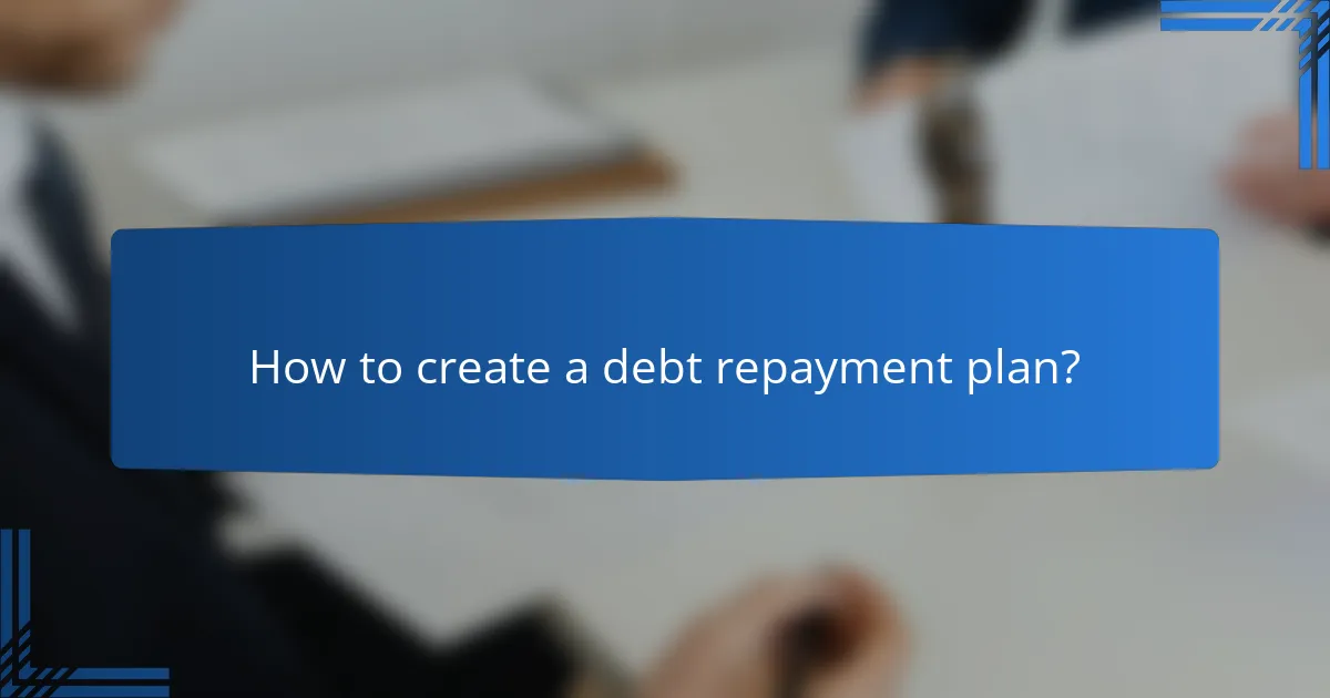 How to create a debt repayment plan?