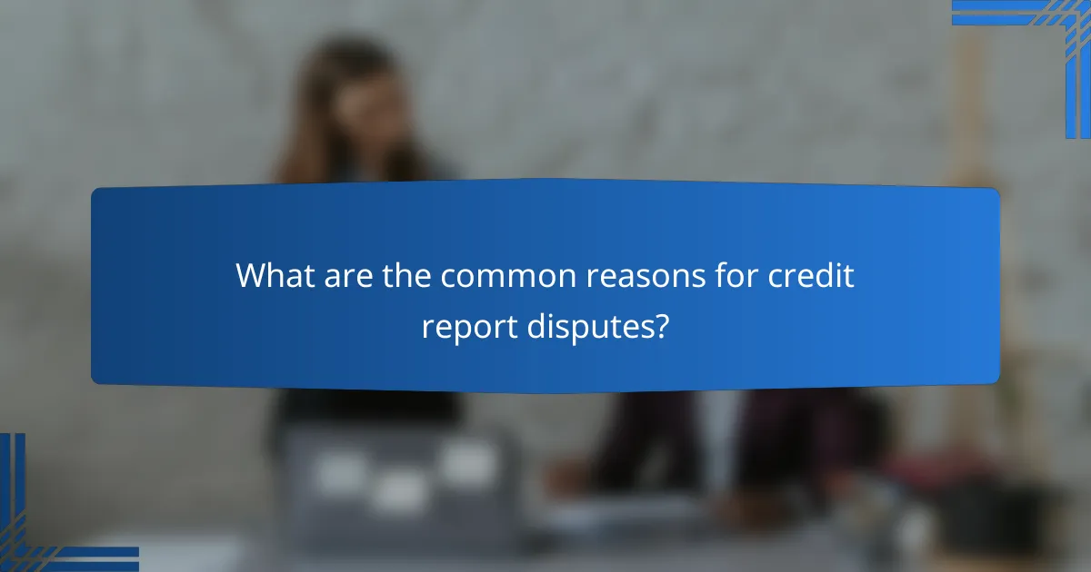 What are the common reasons for credit report disputes?