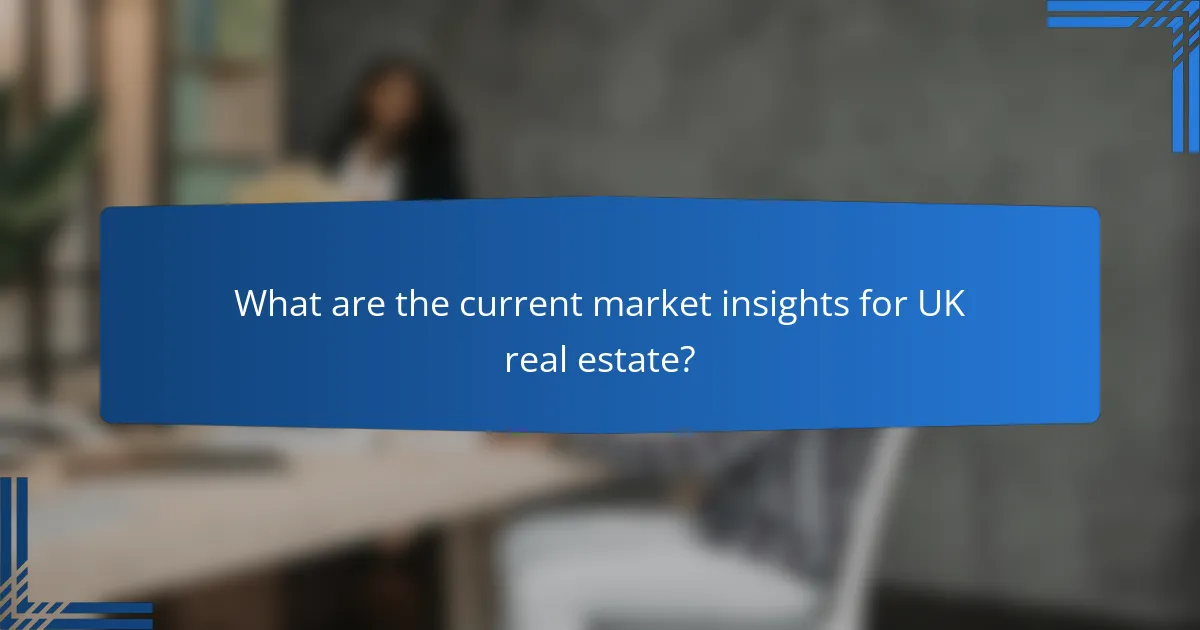 What are the current market insights for UK real estate?