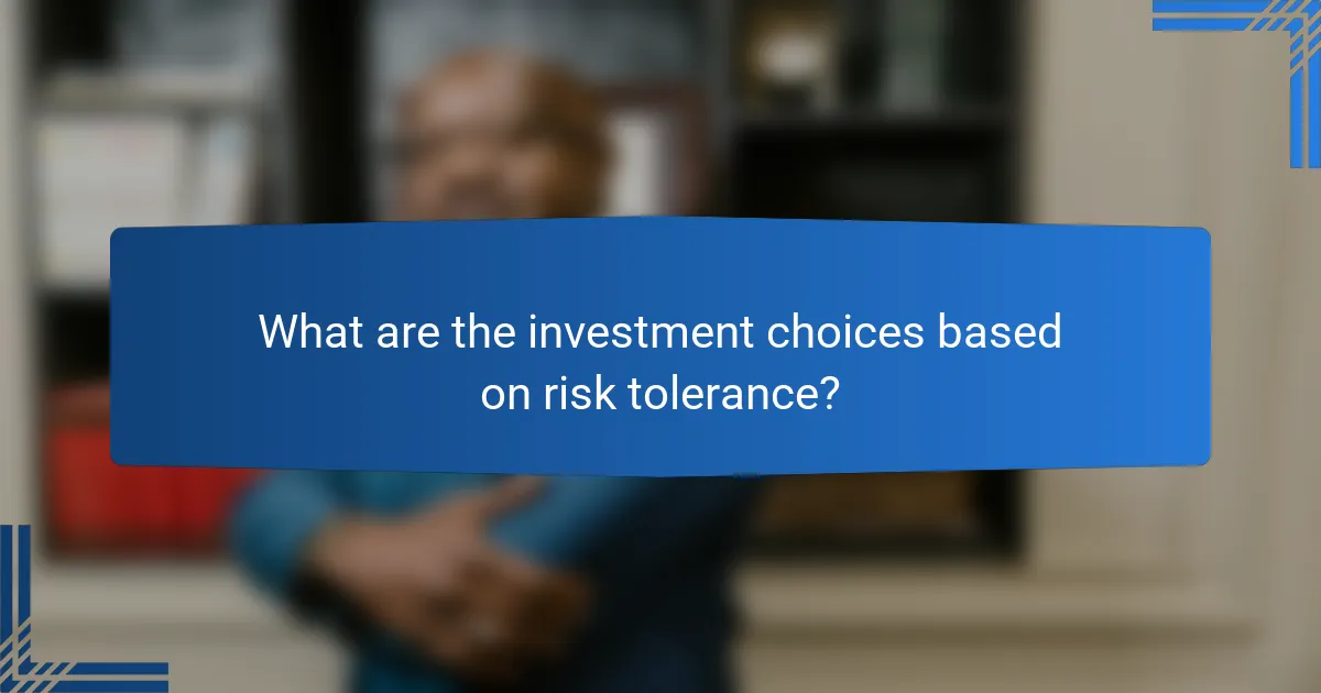 What are the investment choices based on risk tolerance?
