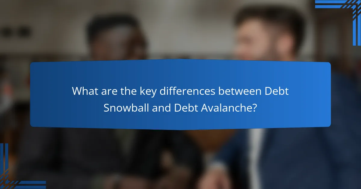 What are the key differences between Debt Snowball and Debt Avalanche?