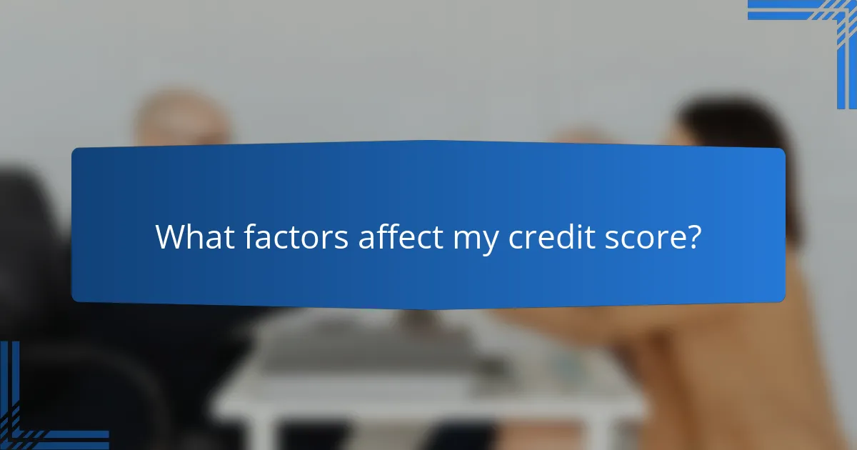 What factors affect my credit score?