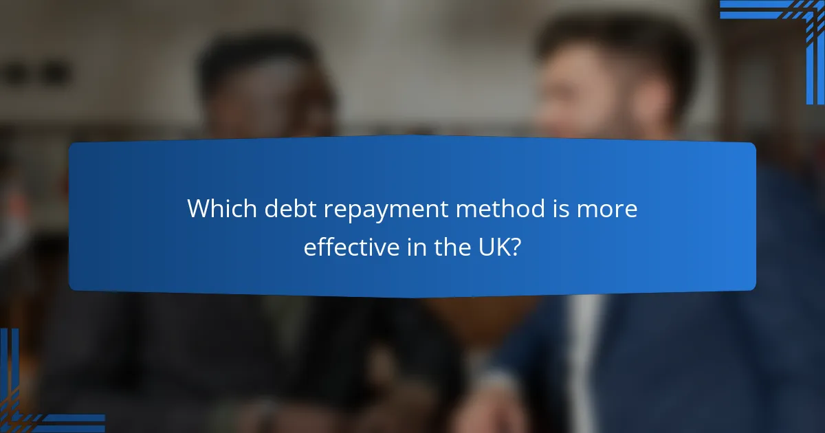 Which debt repayment method is more effective in the UK?
